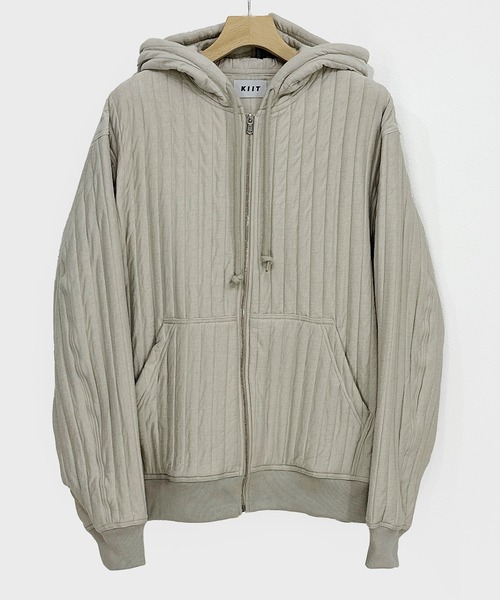 KIIT（キート）の「KIIT キート / FULL ZIP HOODIE フルジップフーディー（セットアップ） ジップパーカー / KIP-T94-001（パーカー・メンズ・ホワイト/グレイッシュベージュ/ブラウン・1/3/2）」の3枚目の写真