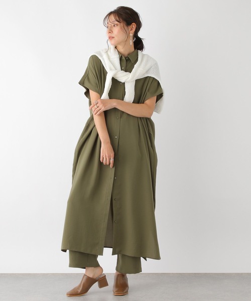 LEPSIM(レプシィム)の「マルチメリットロングワンピース 164083(ワンピース・レディース・ネイビー/レッド/カーキ/ブラウン・FREE)」の9枚目の写真