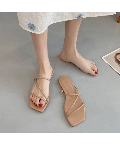 Miniministore（ミニミニストア）の「ナローストラップ フラップサンダル（サンダル・レディース・ベージュ/ブラウン/ブラック/ライトブルー・35/39/37/38/36）」の14枚目の写真