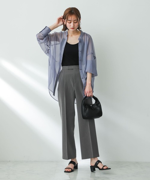 SENSE OF PLACE by URBAN RESEARCH（センスオブプレイスバイアーバンリサーチ）の「センタープレスストレートパンツ（スラックス・レディース・ブラック/ライトベージュ/チャコールグレー・X-SMALL/SMALL/MEDIUM/TALL）」の15枚目の写真