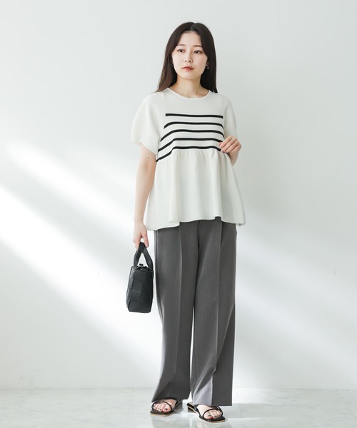 SENSE OF PLACE by URBAN RESEARCH（センスオブプレイスバイアーバンリサーチ）の「センタープレスストレートパンツ（スラックス・レディース・ブラック/ライトベージュ/チャコールグレー・X-SMALL/SMALL/MEDIUM/TALL）」の16枚目の写真