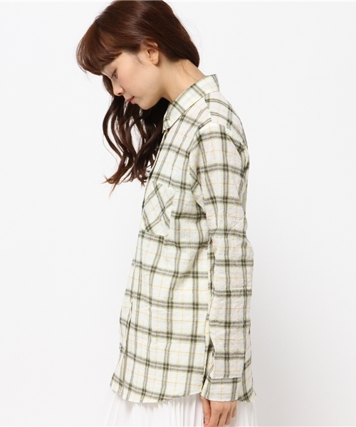 WHO'S WHO gallery(フーズフーギャラリー)の「ビッグチェックシャツ(シャツ/ブラウス・レディース・ホワイト・FREE)」の7枚目の写真