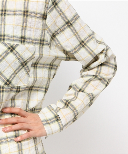 WHO'S WHO gallery(フーズフーギャラリー)の「ビッグチェックシャツ(シャツ/ブラウス・レディース・ホワイト・FREE)」の10枚目の写真