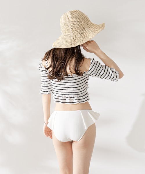 Chicoシャーリングクロスオフショル上下 Chico（チコ）の「【水着/トップス/WEB限定】シャーリングクロス