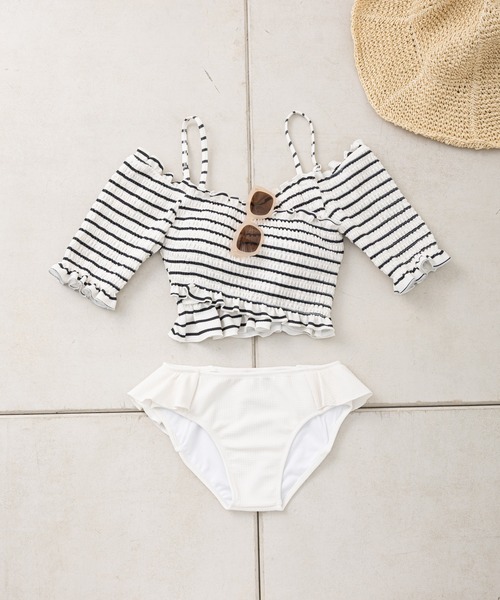 Chico水着 シャーリングクロスオフショル上下 Chico（チコ）の「【水着