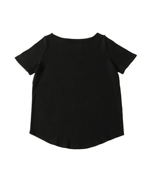 綿100％ボートネックTシャツ（Tシャツ/カットソー）｜antiqua