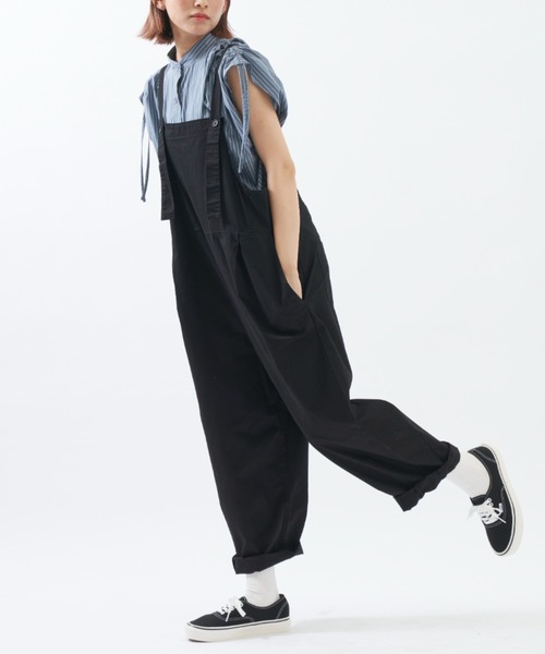 EDIT Gris（エディットグリ）の「タックワイドサロペット（サロペット/オーバーオール・レディース・ベージュ/ブラック・FREE）」の18枚目の写真