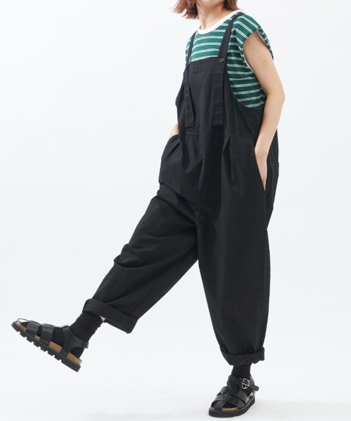 EDIT Gris（エディットグリ）の「タックワイドサロペット（サロペット/オーバーオール・レディース・ベージュ/ブラック・FREE）」の19枚目の写真