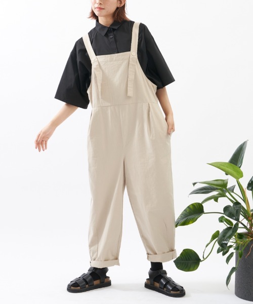 EDIT Gris（エディットグリ）の「タックワイドサロペット（サロペット/オーバーオール・レディース・ベージュ/ブラック・FREE）」の20枚目の写真