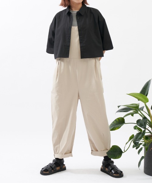 EDIT Gris（エディットグリ）の「タックワイドサロペット（サロペット/オーバーオール・レディース・ベージュ/ブラック・FREE）」の11枚目の写真