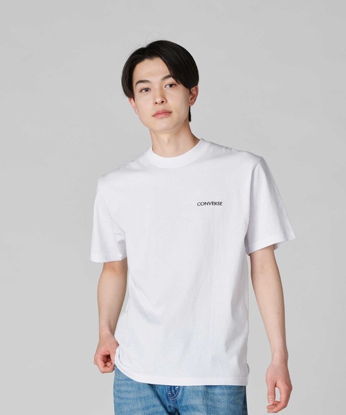 CONVERSE(コンバース)の「【CONVERSE】プリントTシャツ(Tシャツ/カットソー・メンズ・キナリ/その他1/サックスブルー/ブラック/ホワイト/グリーン/フューシャピンク/オフホワイト・XL/S/L/M)」の4枚目の写真