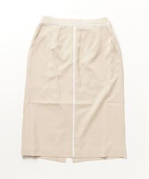 Perfect Suit FActory | 【セットアップ可能】バイカラーパイピング　スカート　ベージュ/グリーン(スカート)