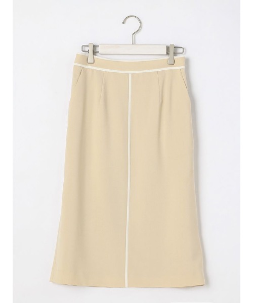 Perfect Suit FActory（パーフェクトスーツファクトリー）の「【セットアップ可能】バイカラーパイピング　スカート　ベージュ/グリーン（スカート・レディース・ライトグリーン/ベージュ・M/L/S）」の2枚目の写真