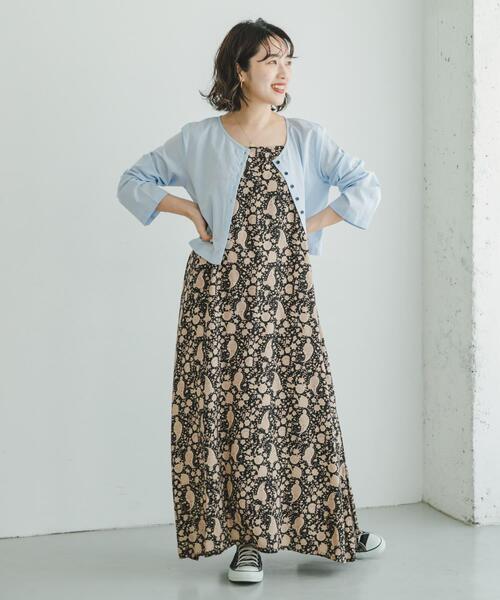 ITEMS URBANRESEARCH（アイテムズ アーバンリサーチ）の「クロップドロングスリーブシャツ（シャツ/ブラウス・レディース・ホワイト/ライトブルー/ブラック・FREE）」の8枚目の写真