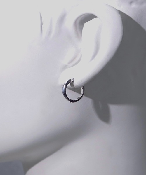 SBG(エスビー)の「SBG シンプルフープピアスsilver925(ピアス(両耳用)・メンズ・シルバー/ブラック・#12)」の6枚目の写真