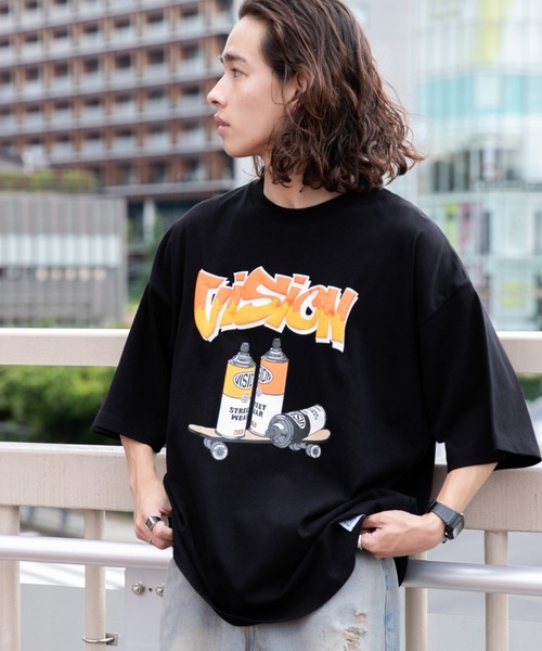 VISION STREET WEAR(ヴィジョンストリートウェア)の「WEGO/VISIONグラフィックT(Tシャツ/カットソー・メンズ・ブラック/ホワイト/ホワイト系その他/ブラック系その他・MEDIUM/LARGE)」の5枚目の写真