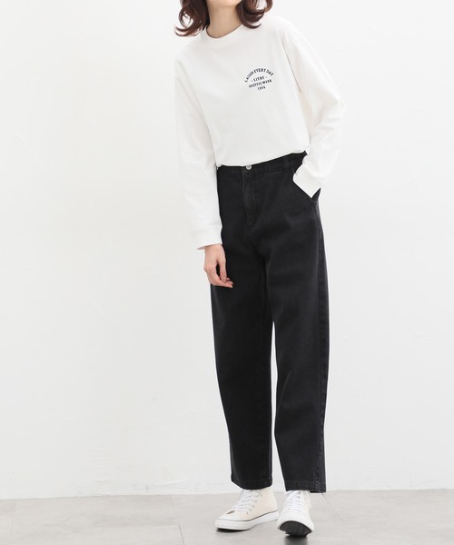 Honeys（ハニーズ）の「デニムストレートパンツ（デニムパンツ・レディース・インディゴブルー/ブラック/ワンウォッシュ/ブルー/ベージュ/アイボリー・L/M/SS/LL/S）」の8枚目の写真