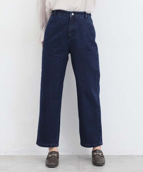 Honeys（ハニーズ）の「デニムストレートパンツ（デニムパンツ・レディース・インディゴブルー/ブラック/ワンウォッシュ/ブルー/ベージュ/アイボリー・L/M/SS/LL/S）」の14枚目の写真