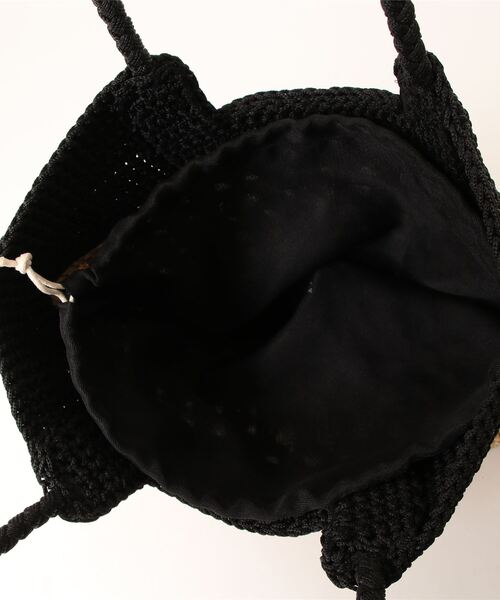 cache cache（カシュ カシュ）の「カシュカシュ cache cache / ラフィア切り替え編みトートバッグ（かごバッグ・レディース・ベージュ系その他/ブラック・FREE）」の5枚目の写真