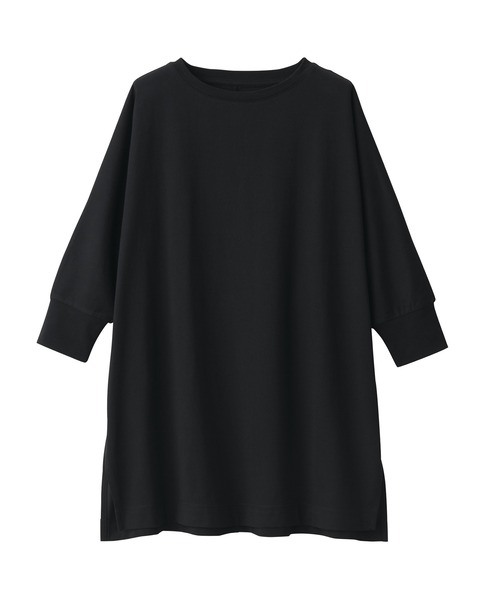 無印良品（ムジルシリョウヒン）の「ＵＶカット天竺編み七分袖チュニック（チュニック・レディース・バーガンディー/ブラック/ホワイト/スモーキーグリーン系・XXL/XS/S/L/M/XL）」の5枚目の写真