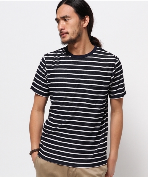 SHIPS（シップス）の「SC: パイル クルーネック Tシャツ（Tシャツ/カットソー・メンズ・ネイビー/ダークブルー/オフホワイト/ホワイト・X-LARGE/MEDIUM/LARGE/SMALL）」の4枚目の写真