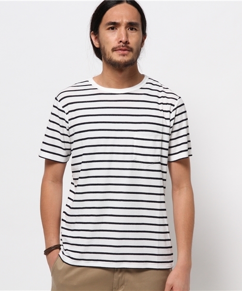 SHIPS（シップス）の「SC: パイル クルーネック Tシャツ（Tシャツ/カットソー・メンズ・ネイビー/ダークブルー/オフホワイト/ホワイト・X-LARGE/MEDIUM/LARGE/SMALL）」の2枚目の写真