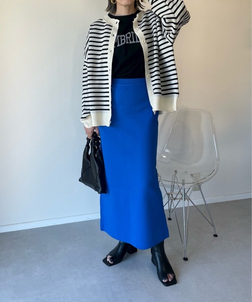 y/m by misato（イムバイミサト）の「総針タイトスカート（スカート・レディース・ブラック/ブルー/アイボリー・FREE）」の3枚目の写真