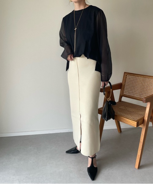 y/m by misato（イムバイミサト）の「総針タイトスカート（スカート・レディース・ブラック/ブルー/アイボリー・FREE）」の5枚目の写真