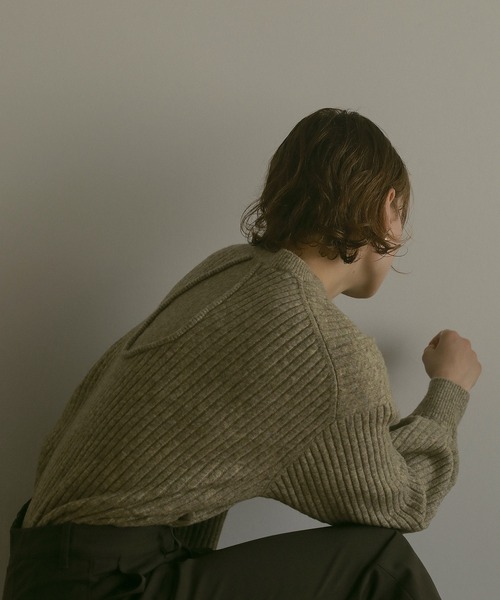 MANOF(マノフ)の「DROP DESIGN KNIT TOPS(ニット/セーター・レディース・ホワイト/グリーン/ブラック・S/M)」の11枚目の写真