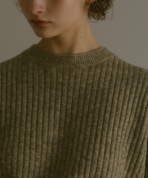 MANOF(マノフ)の「DROP DESIGN KNIT TOPS(ニット/セーター・レディース・ホワイト/グリーン/ブラック・S/M)」の18枚目の写真