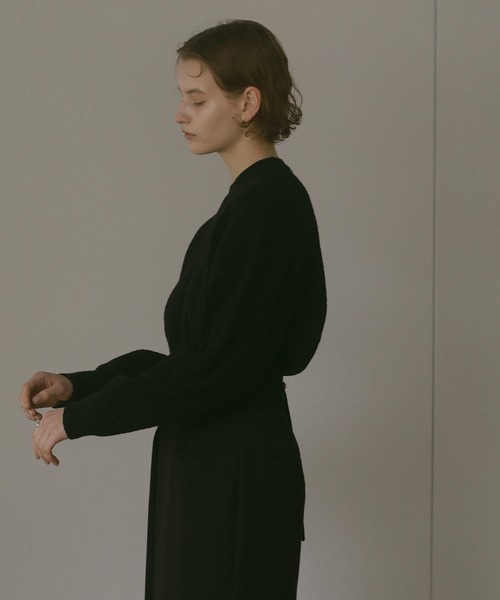 MANOF(マノフ)の「DROP DESIGN KNIT TOPS(ニット/セーター・レディース・ホワイト/グリーン/ブラック・S/M)」の19枚目の写真