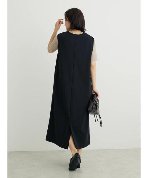 Green　Parks（グリーンパークス）の「キーネックダンボールジャンスカ（ワンピース・レディース・ベージュ/ブラック/ダークグリーン・FREE）」の16枚目の写真