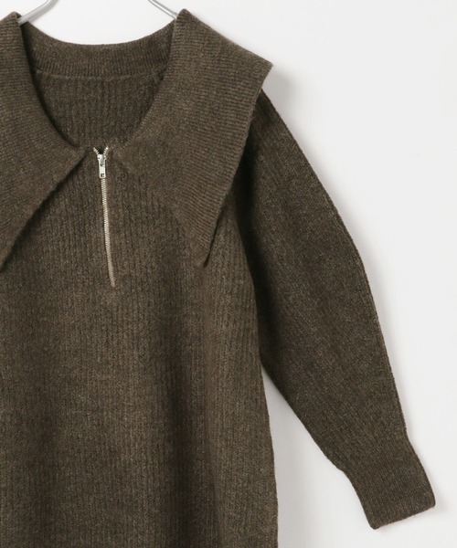 セール】オフショルハーフZIPミニワンピース 979558（ワンピース