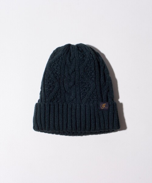 GLOSTER（グロスター）の「【GLOSTER/グロスター】ケーブル編み 裏ボア ニットワッチ ニット帽（ニットキャップ/ビーニー・メンズ・ブラック/グレー/ネイビー/グリーン/ベージュ/ライトグレー・FREE）」の10枚目の写真