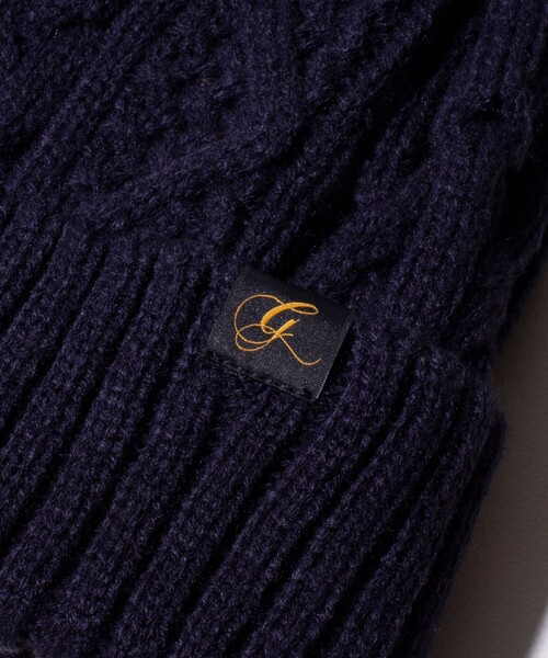GLOSTER（グロスター）の「【GLOSTER/グロスター】ケーブル編み 裏ボア ニットワッチ ニット帽（ニットキャップ/ビーニー・メンズ・ブラック/グレー/ネイビー/グリーン/ベージュ/ライトグレー・FREE）」の16枚目の写真