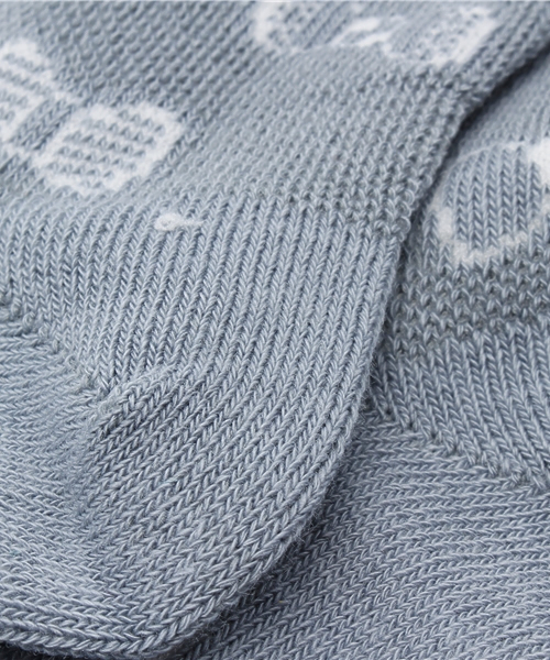 HAKKA KIDS（ハッカキッズ）の「リボン、ロゴジャガード柄フリル付きソックス（ソックス/靴下・キッズ・ピンク/オフホワイト/チャコールグレー・SMALL/MEDIUM）」の6枚目の写真