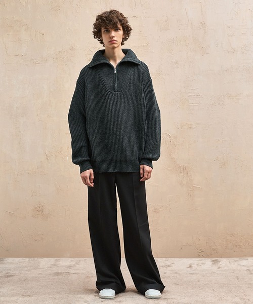 EMMA CLOTHES(エマクローズ)の「リブ編みハーフジップルーズプルオーバーニット EMMA CLOTHES(ニット/セーター・メンズ・ブルー/アイボリー/チャコール/ブラック/ベージュ・L/M)」の17枚目の写真