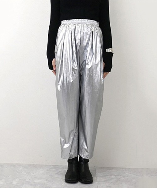 STYLEBLOCK（スタイルブロック）の「メタリックタフタリラックスパンツ（その他パンツ・レディース・ゴールド/ブラック/シルバー・M）」の6枚目の写真