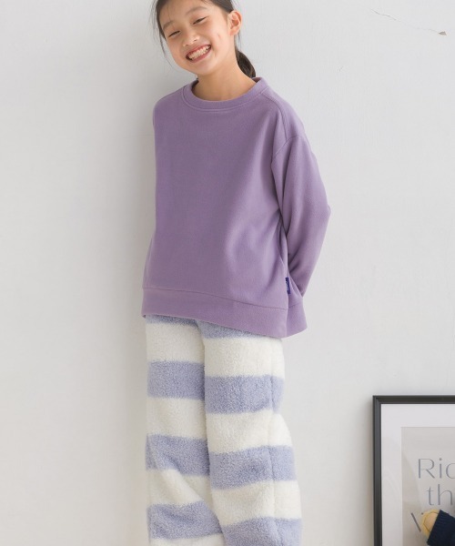 OMNES（オムネス）の「キッズふわ軽静電気防止マイクロフリーストレーナー長袖（スウェット・キッズ・グリーン/パープル/チャコールグレー・140/130/100/110/120）」の19枚目の写真