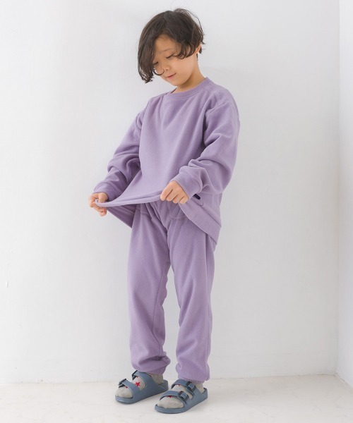 OMNES（オムネス）の「キッズふわ軽静電気防止マイクロフリーストレーナー長袖（スウェット・キッズ・グリーン/パープル/チャコールグレー・140/130/100/110/120）」の22枚目の写真
