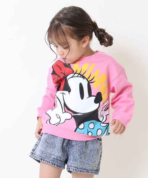 Disney(ディズニー)の「親子お揃い ディズニー BIGフェイストレーナー 9122K(スウェット・キッズ・ブラック×レッド/ホワイト×ブルー/その他9/その他26・80cm/130cm/120cm/140cm/110cm/100cm/150cm/90cm)」の2枚目の写真