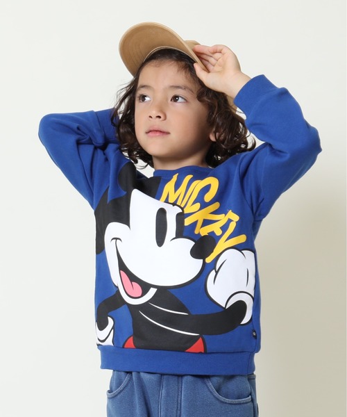 Disney(ディズニー)の「親子お揃い ディズニー BIGフェイストレーナー 9122K(スウェット・キッズ・ブラック×レッド/ホワイト×ブルー/その他9/その他26・80cm/130cm/120cm/140cm/110cm/100cm/150cm/90cm)」の3枚目の写真
