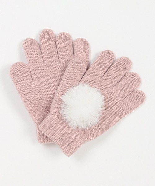 セール】ファーポンポン手袋（手袋）｜petit main（プティマイン）の