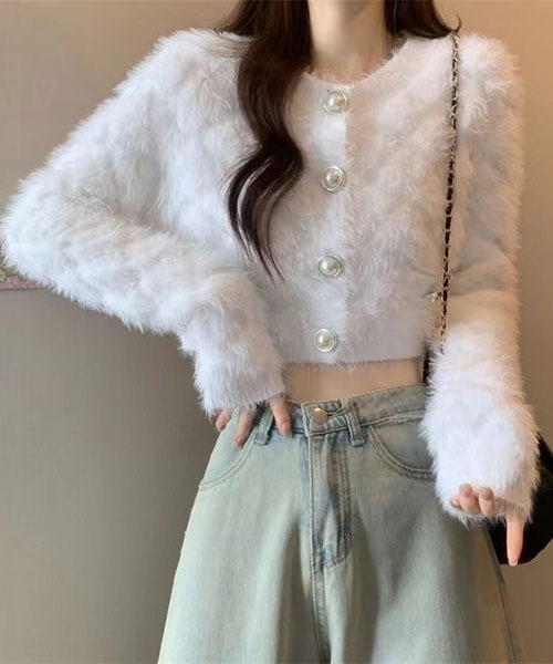 gossip!ロサンゼルス(ゴシップロサンゼルス)の「ラウンドネック ショートカーディガン(カーディガン/ボレロ・レディース・ブラック/ホワイト・FREE)」の11枚目の写真