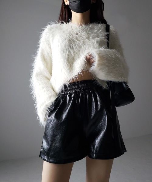 me+em select(ミームセレクト)の「※※【 2color / 3size 】メタリックシャーリングギャザーショートパンツ(その他パンツ・レディース・ブラック/シルバー・MEDIUM/SMALL/LARGE)」の15枚目の写真