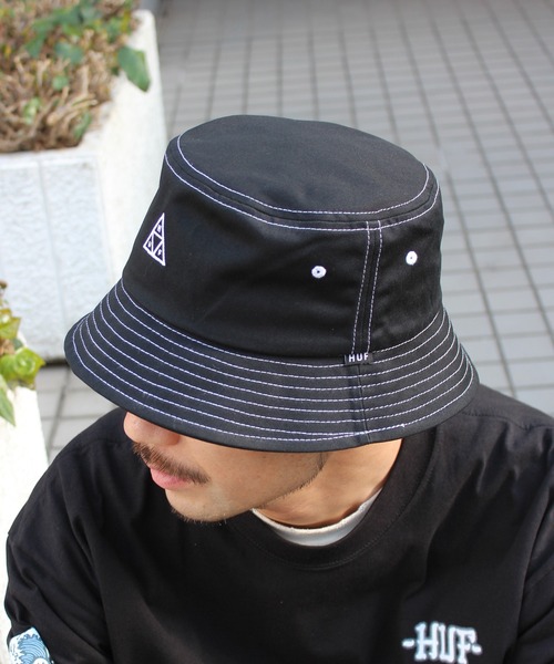 HUF（ハフ）の「【HUF】ハフ HUF SET TT BUCKET バケットハット 綿100% HT00717（ハット・メンズ・ブラック/オートミール/ナチュラル・L/XL/S/M）」の4枚目の写真