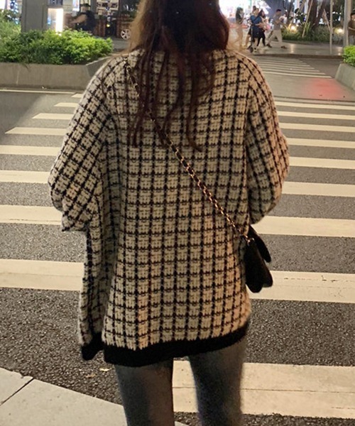 gossip!ロサンゼルス(ゴシップロサンゼルス)の「YUGA チェック柄カーディガン(カーディガン/ボレロ・レディース・ホワイト/ブラック・FREE)」の8枚目の写真