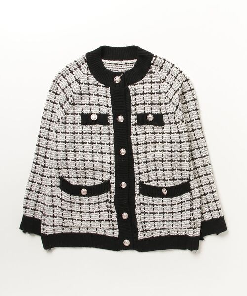gossip!ロサンゼルス(ゴシップロサンゼルス)の「YUGA チェック柄カーディガン(カーディガン/ボレロ・レディース・ホワイト/ブラック・FREE)」の10枚目の写真