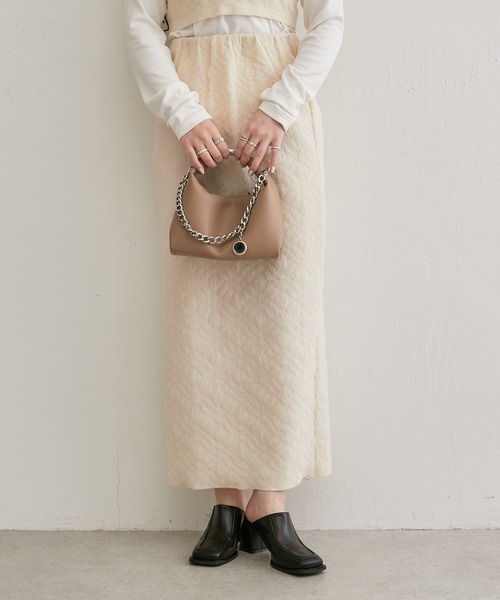 Lui's(ルイス)の「ふくれチュールナロースカート(スカート・レディース・オフホワイト/ブラック・FREE)」の16枚目の写真