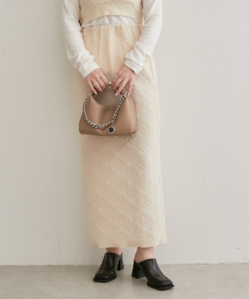 Lui's(ルイス)の「ふくれチュールナロースカート(スカート・レディース・オフホワイト/ブラック・FREE)」の17枚目の写真